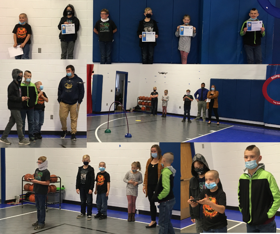 3rd-6th Graders flying Drones with Ms. Nagy, Mr. Labbe, and Mr. McElroy