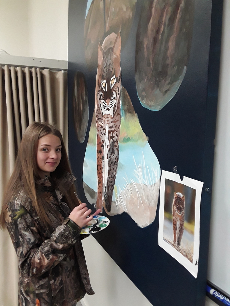 Bobcat Painting on Canvas by Alysha